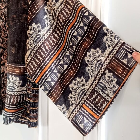 Chico's Silk Cotton Burnout Open Kimono Jacket - Picture 3 of 5